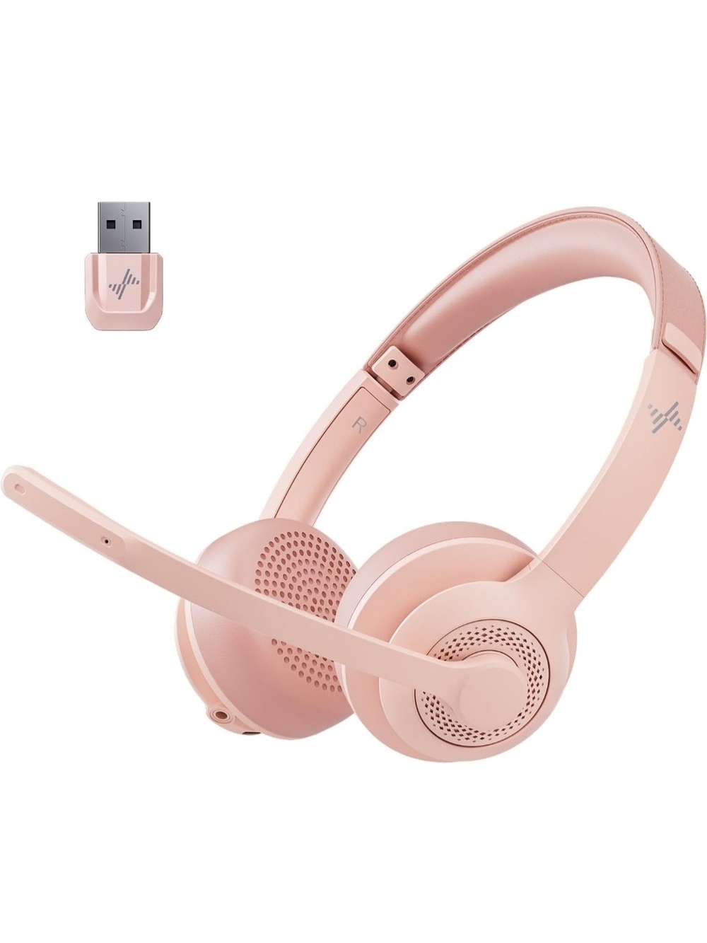 Wireless Headset with Al Noise Cancelling Microphone Bluetooth Headset - Pink